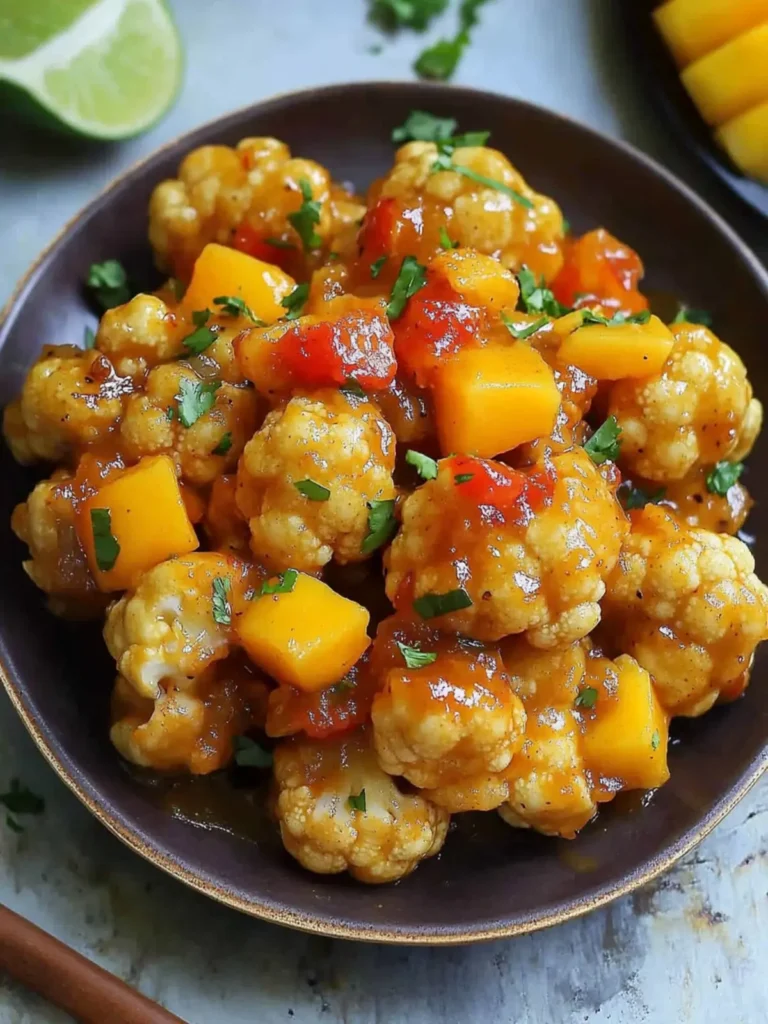 Chili Mango Glazed Cauliflower
