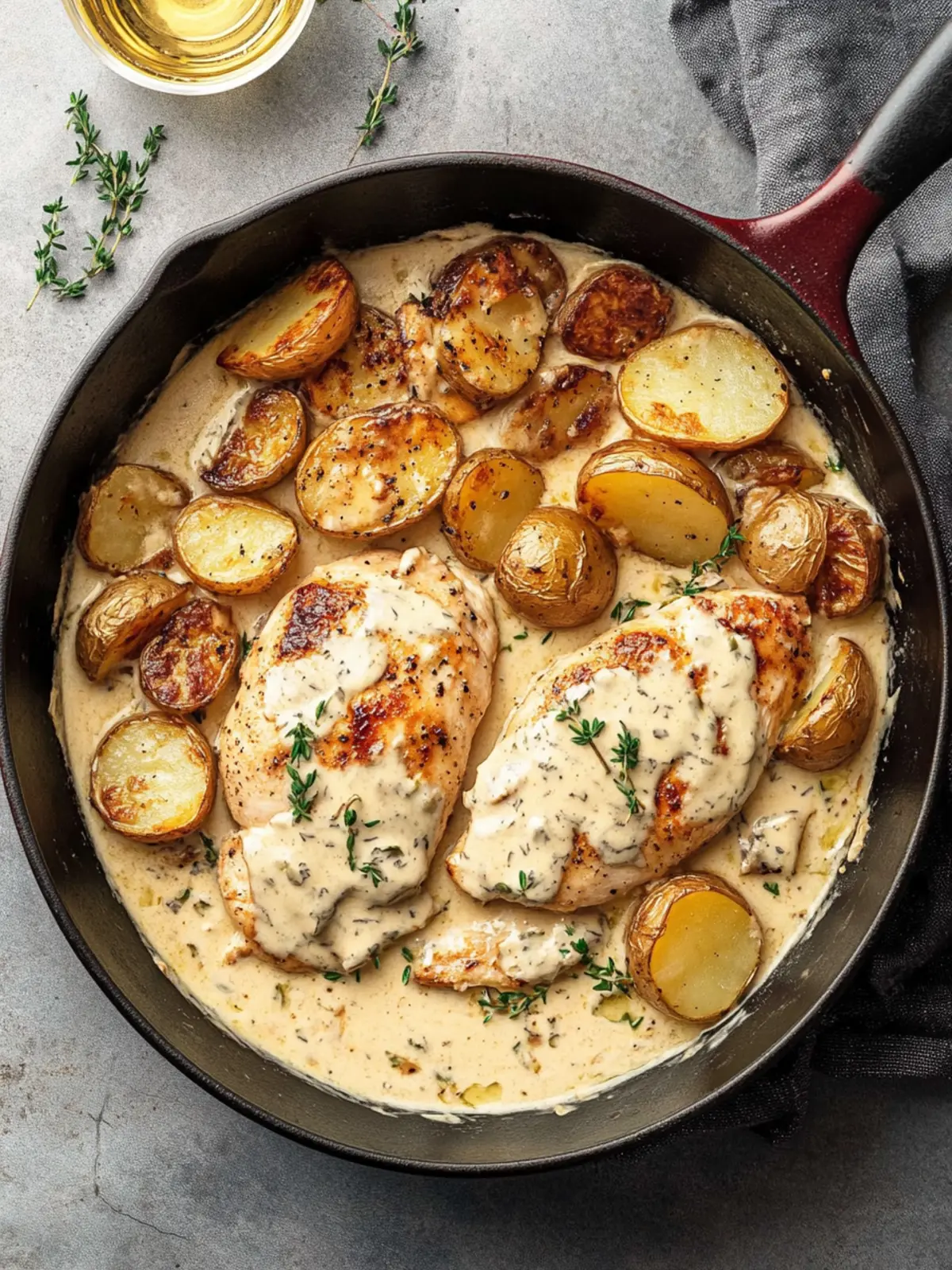 Chicken and Potatoes with Dijon Cream Sauce