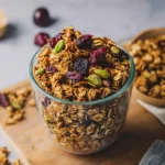 Homemade Pistachio Granola Recipe with Dried Cherries