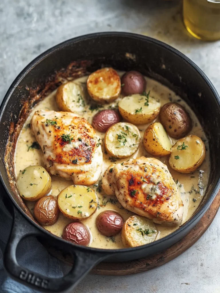 Chicken and Potatoes with Dijon Cream Sauce