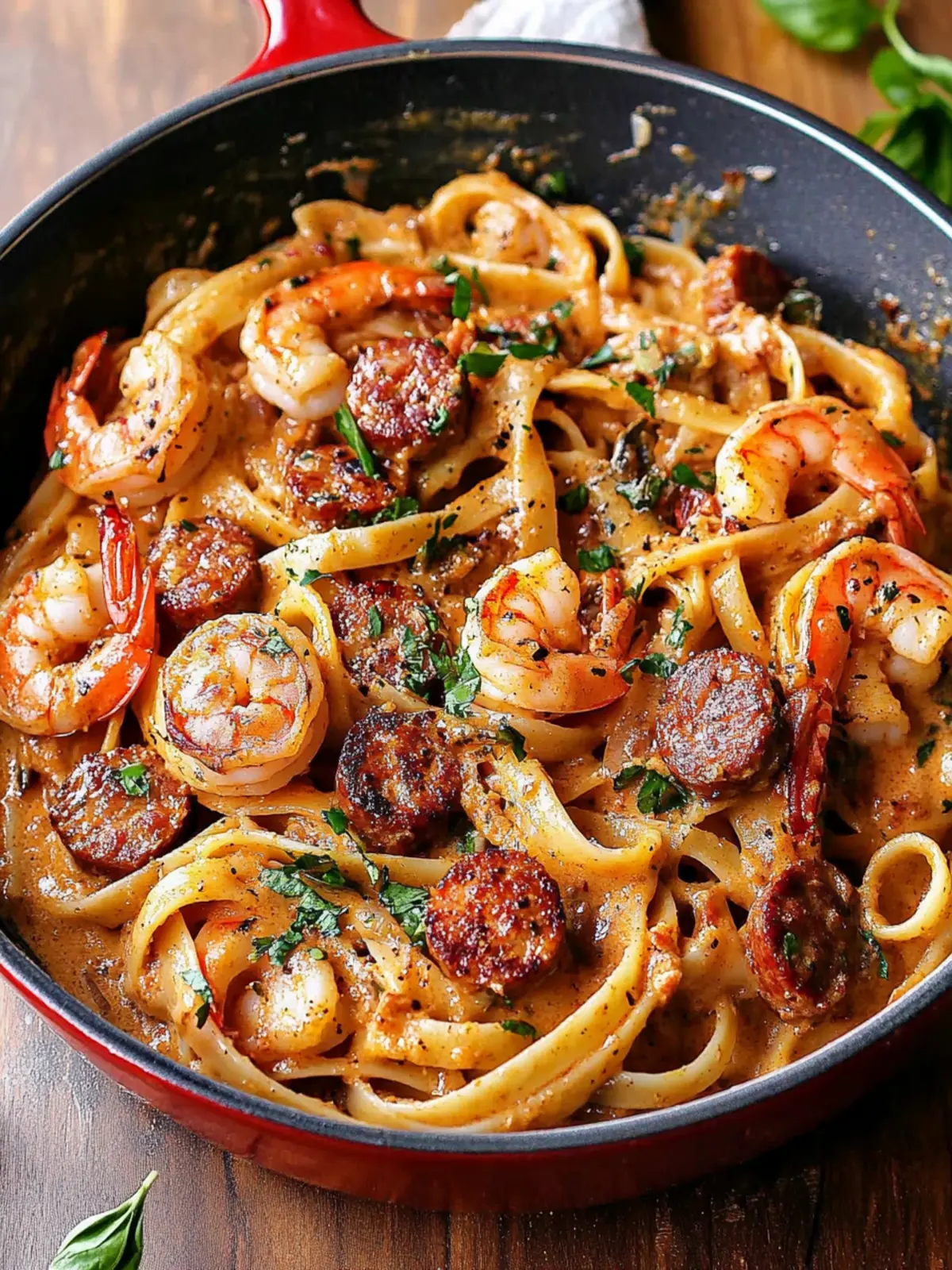 Creamy Cajun Shrimp and Sausage Pasta