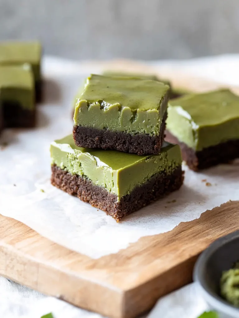 Matcha Mochi Brownies w/ Matcha Ganache