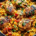 Flavorful Portuguese Chicken and Rice in One Pot Delight