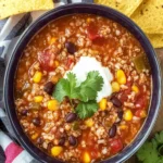 Crockpot Taco Rice Soup
