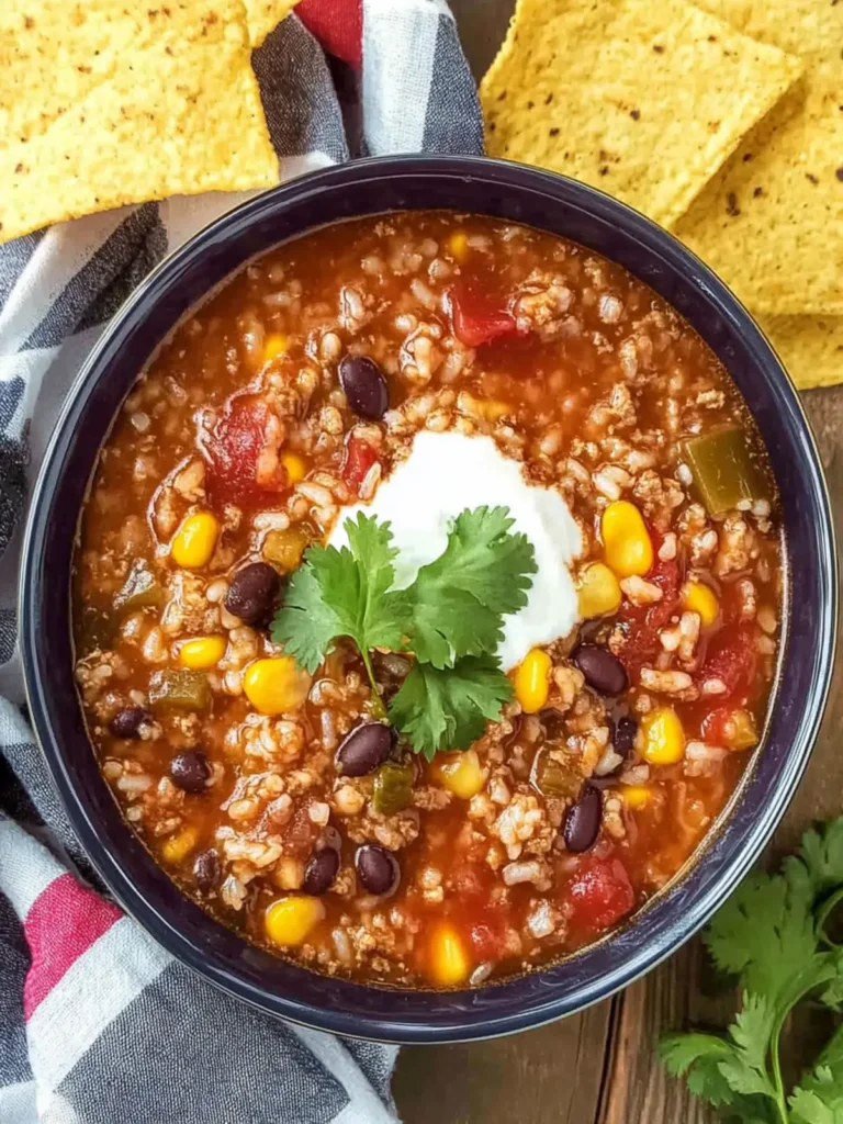 Crockpot Taco Rice Soup