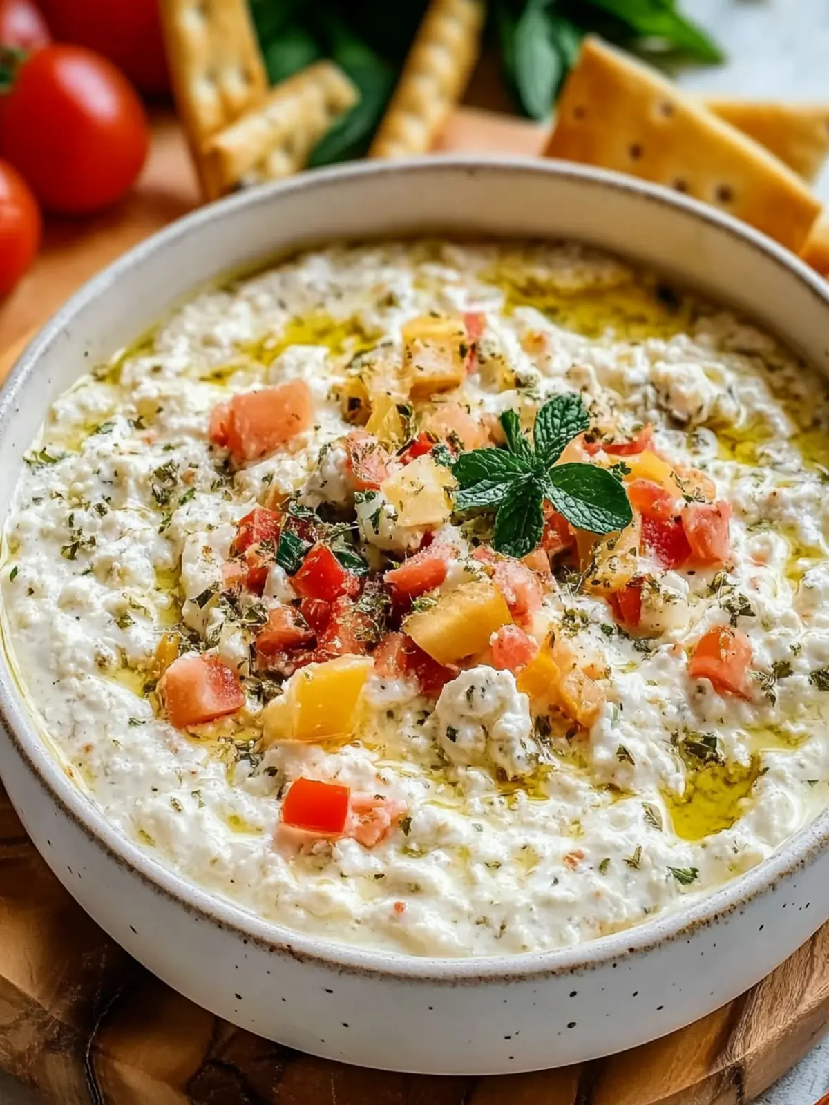 High Protein Cottage Cheese Giardiniera Dip