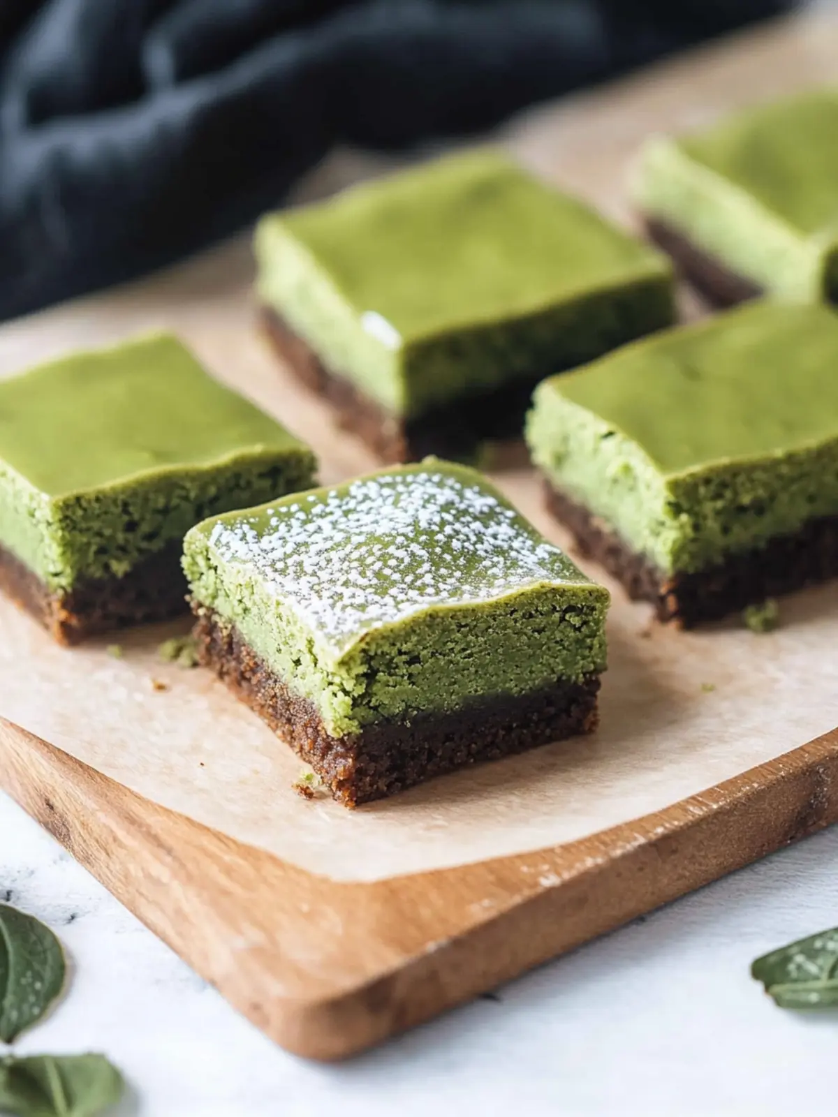 Matcha Mochi Brownies w/ Matcha Ganache