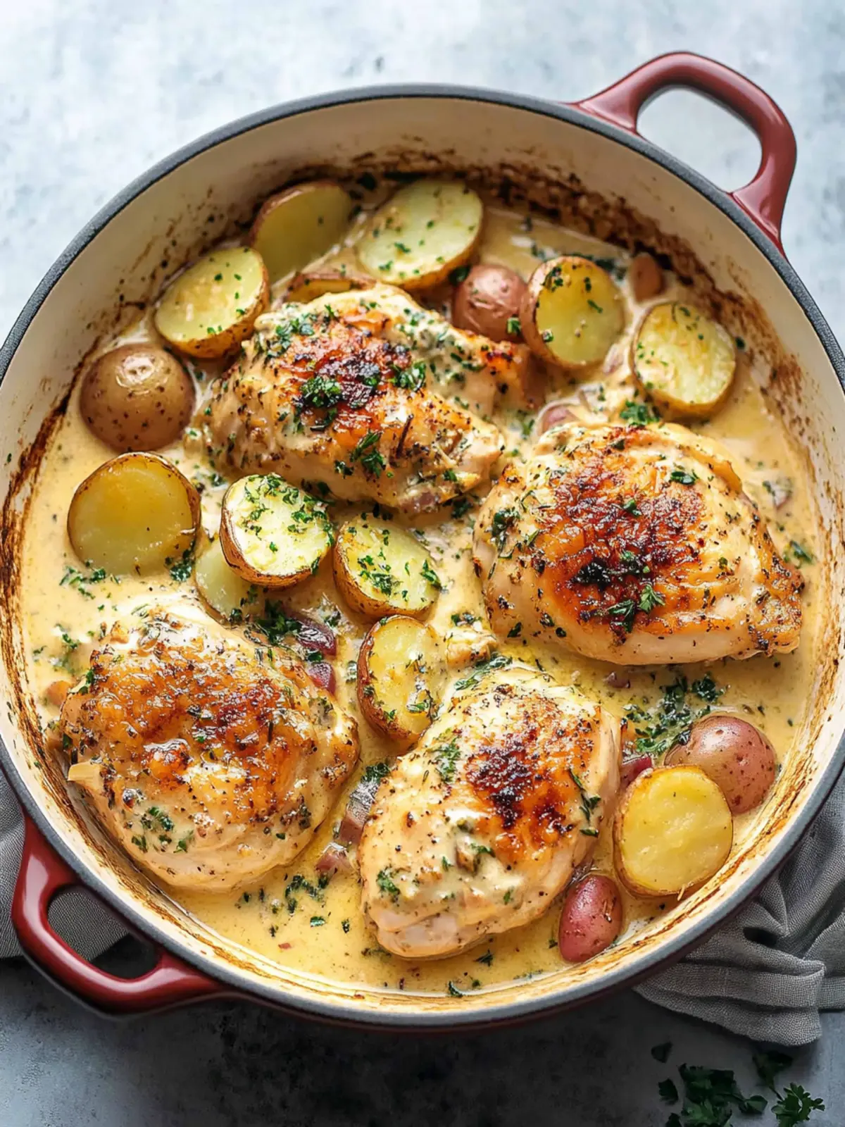 Chicken and Potatoes with Dijon Cream Sauce