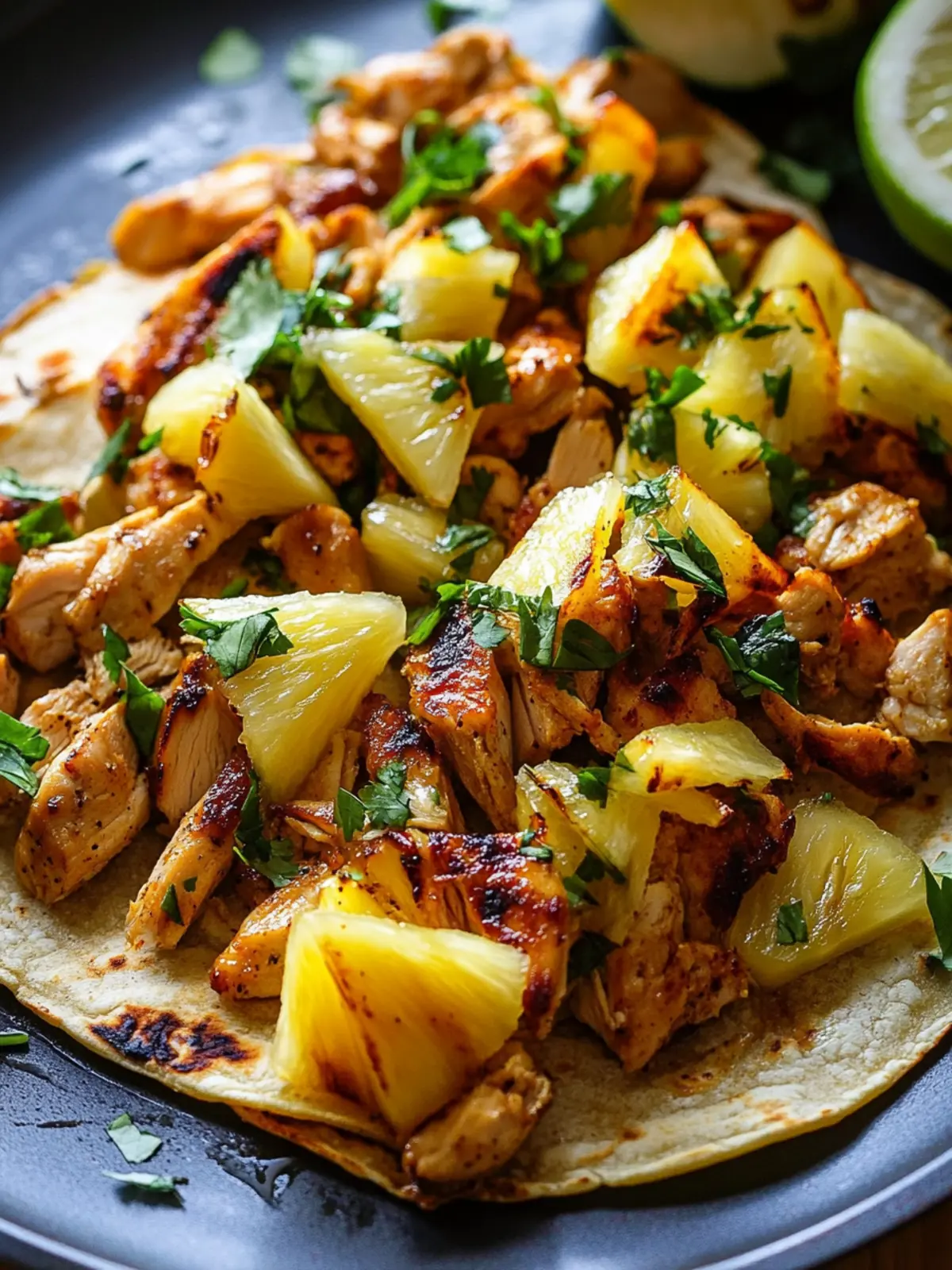 One Pan Chicken & Pineapple Tacos