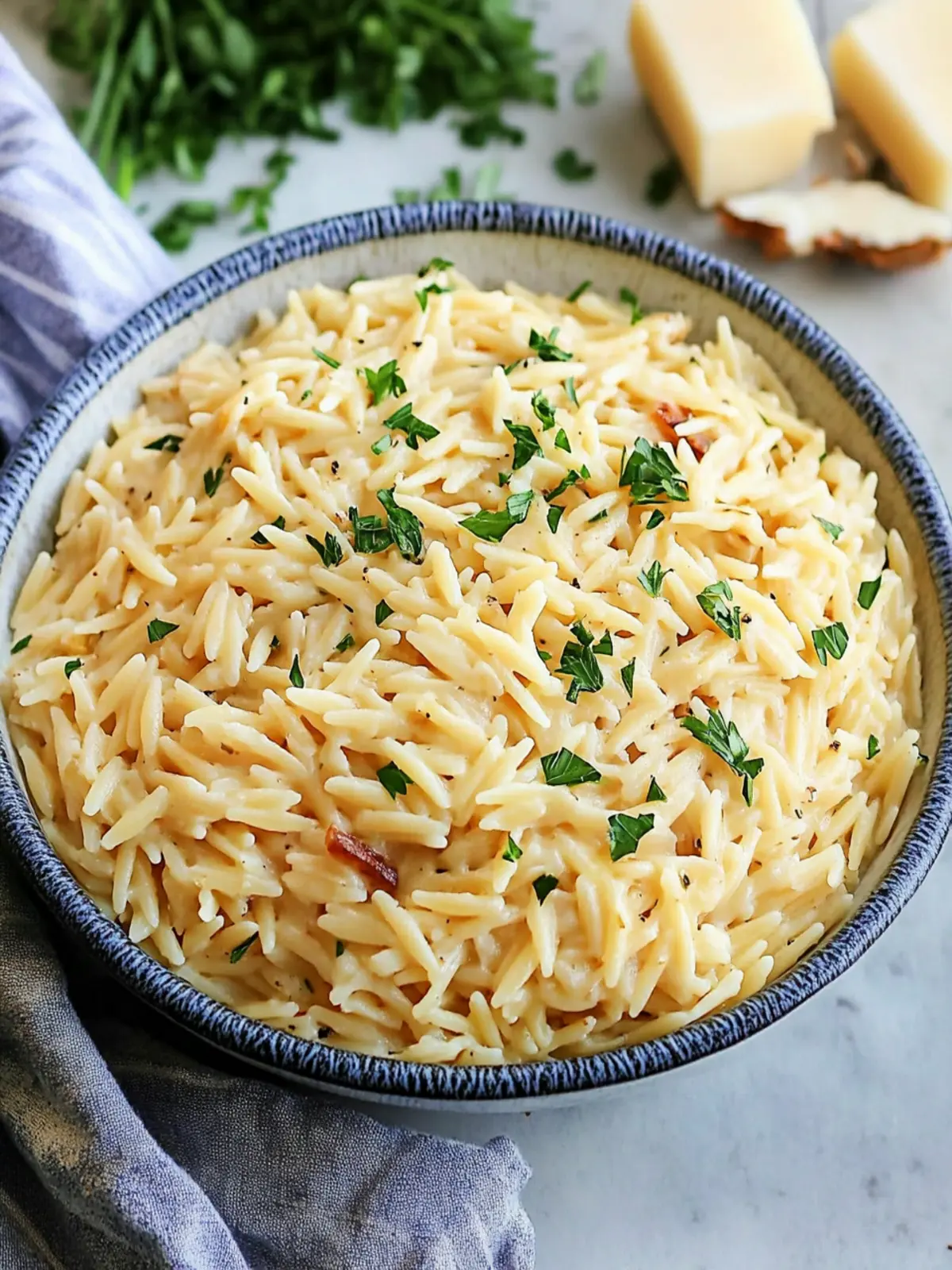 One Pot Garlic Parmesan Orzo