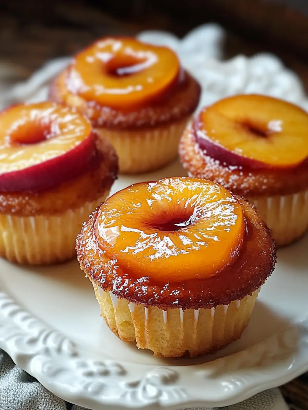 Peach Upside Down Cupcakes