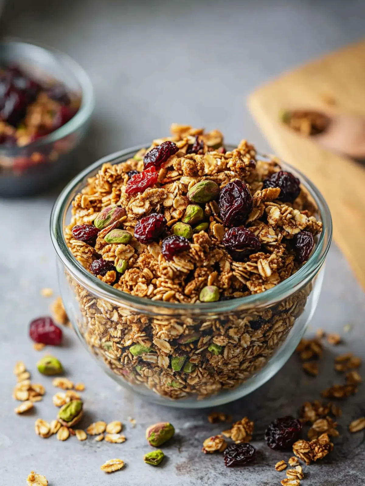 Homemade Pistachio Granola Recipe with Dried Cherries