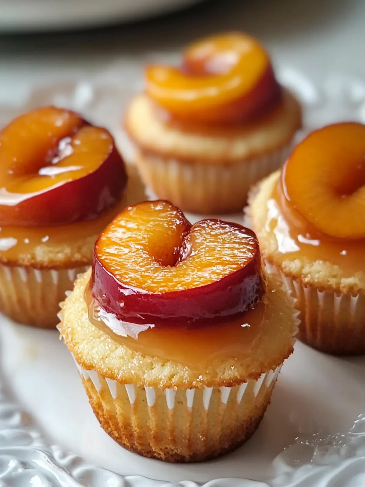 Peach Upside Down Cupcakes