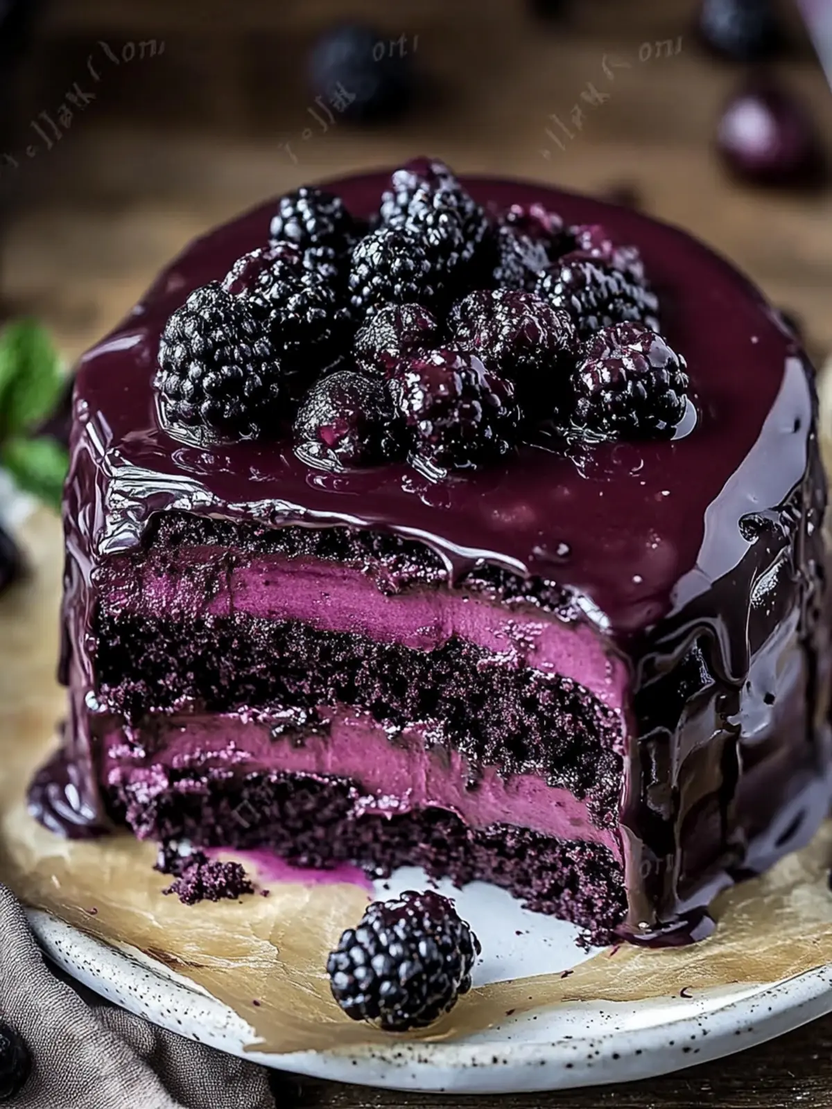 Sinfully Sweet Dark Romance Chocolate Blackberry Cake Recipe