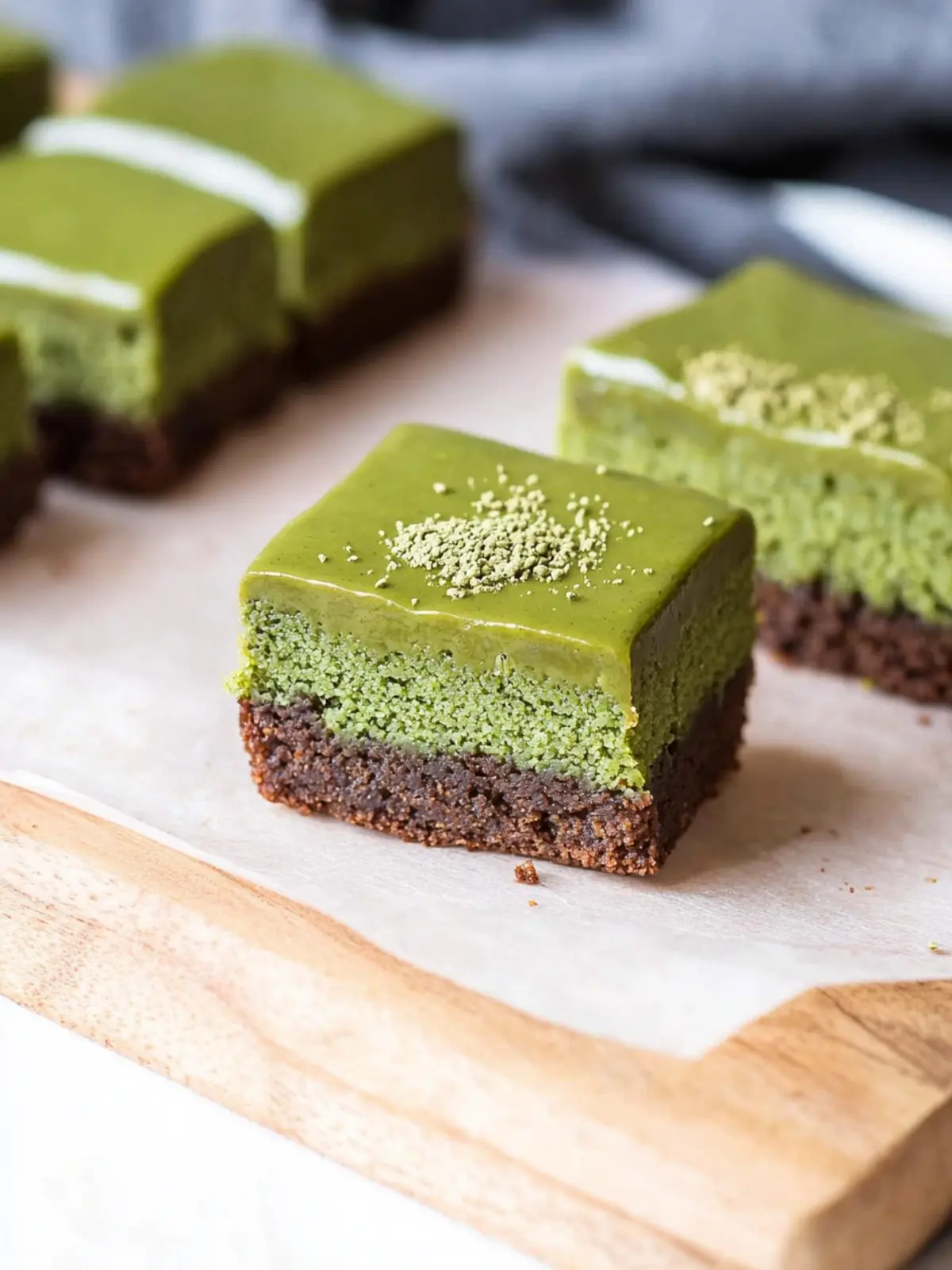 Matcha Mochi Brownies w/ Matcha Ganache
