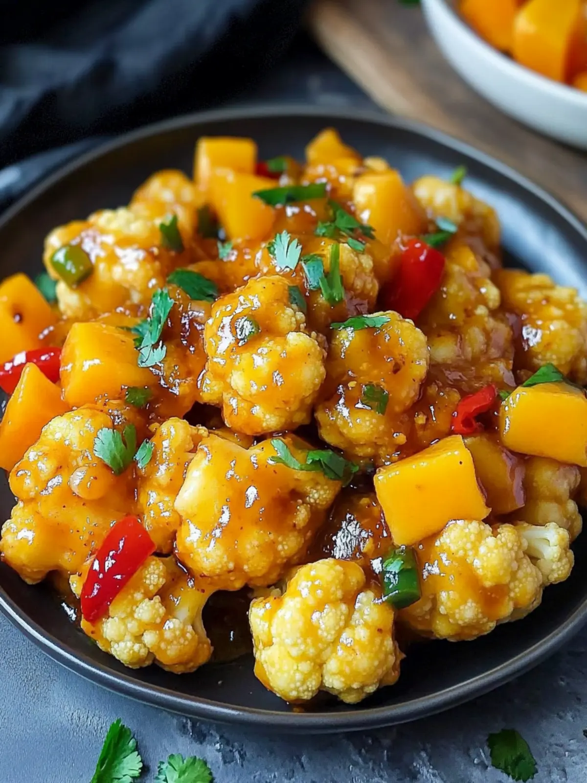 Chili Mango Glazed Cauliflower