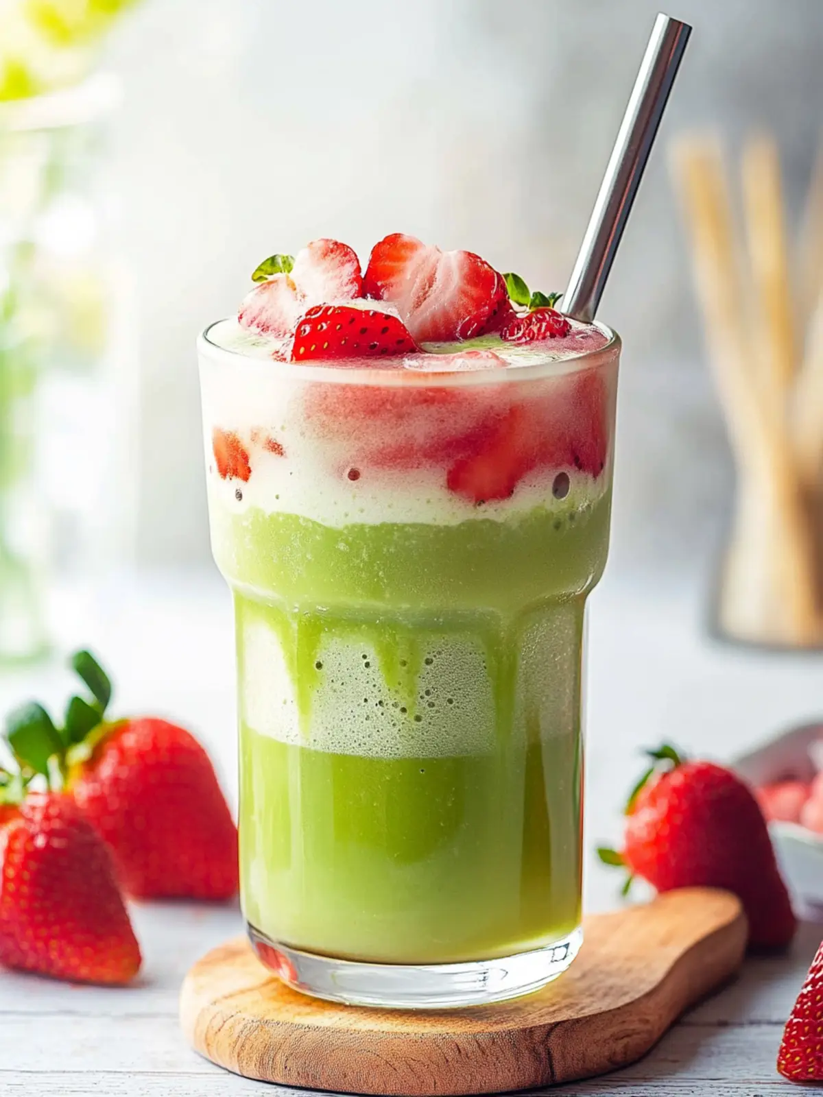 Iced Strawberry Matcha Latte