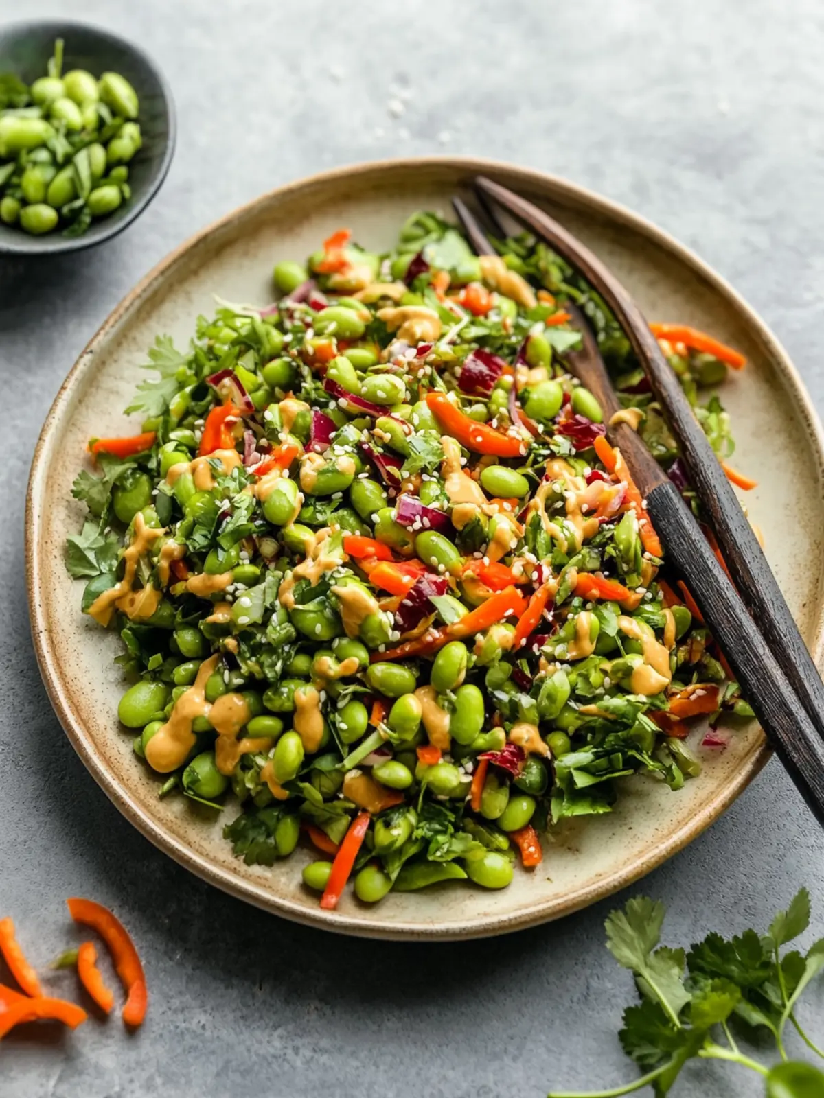 Edamame Salad with Peanut Sauce