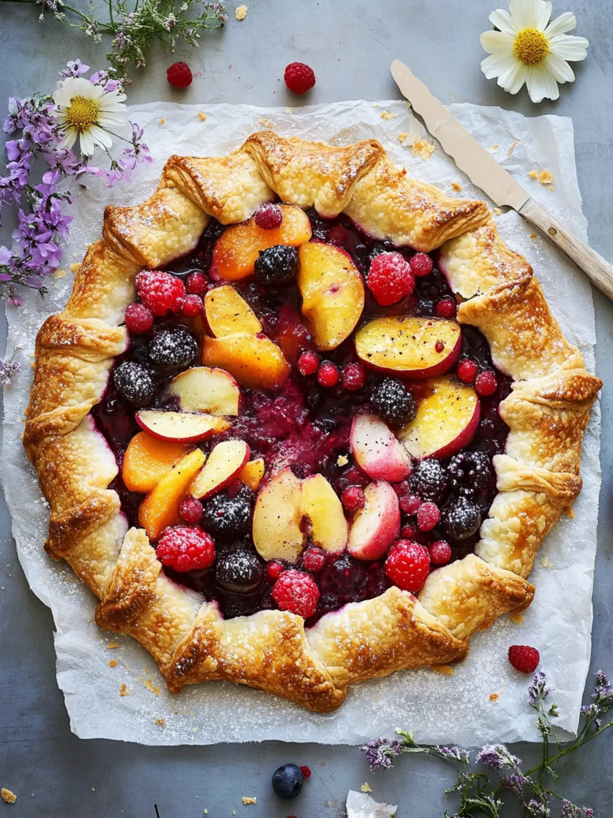 4th of July Stone Fruit and Berry Galette