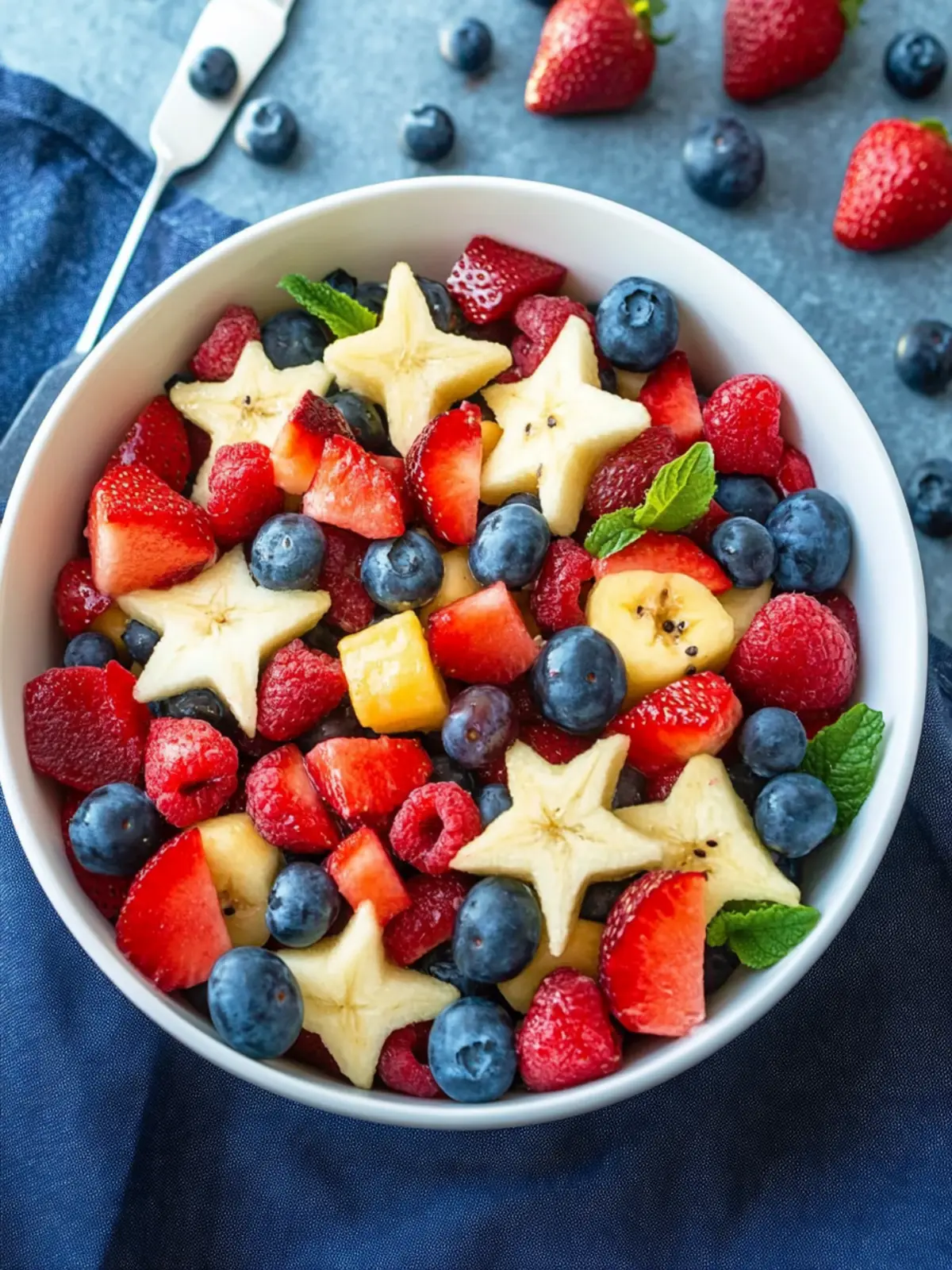 4th of July Red White and Blue Fruit Salad