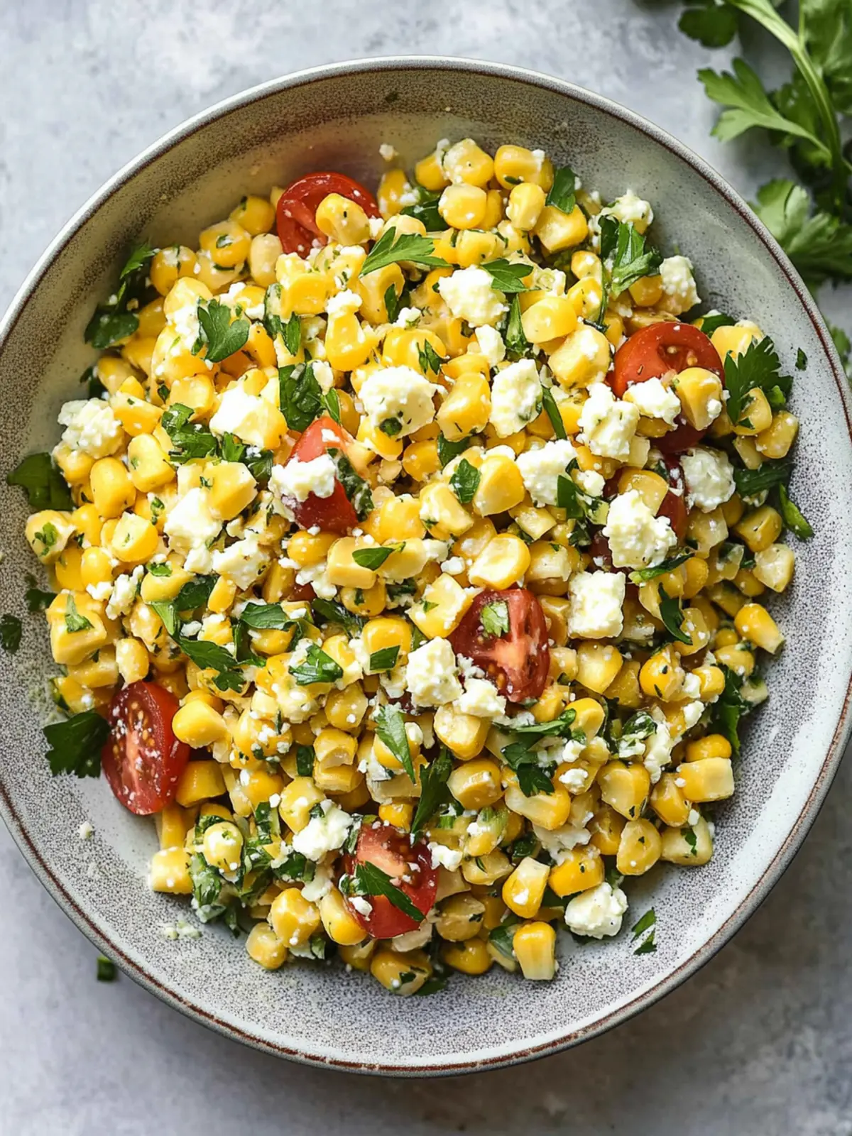 4th of July Sweet Corn Feta Salad