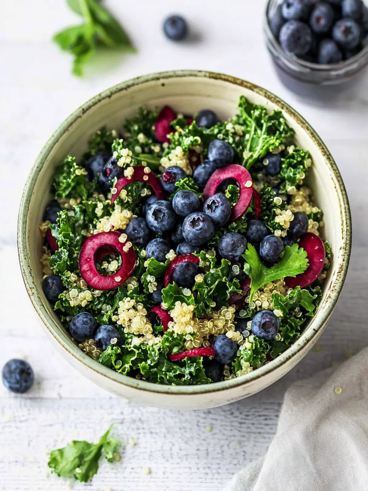 Kale Blueberry Salad with Quinoa