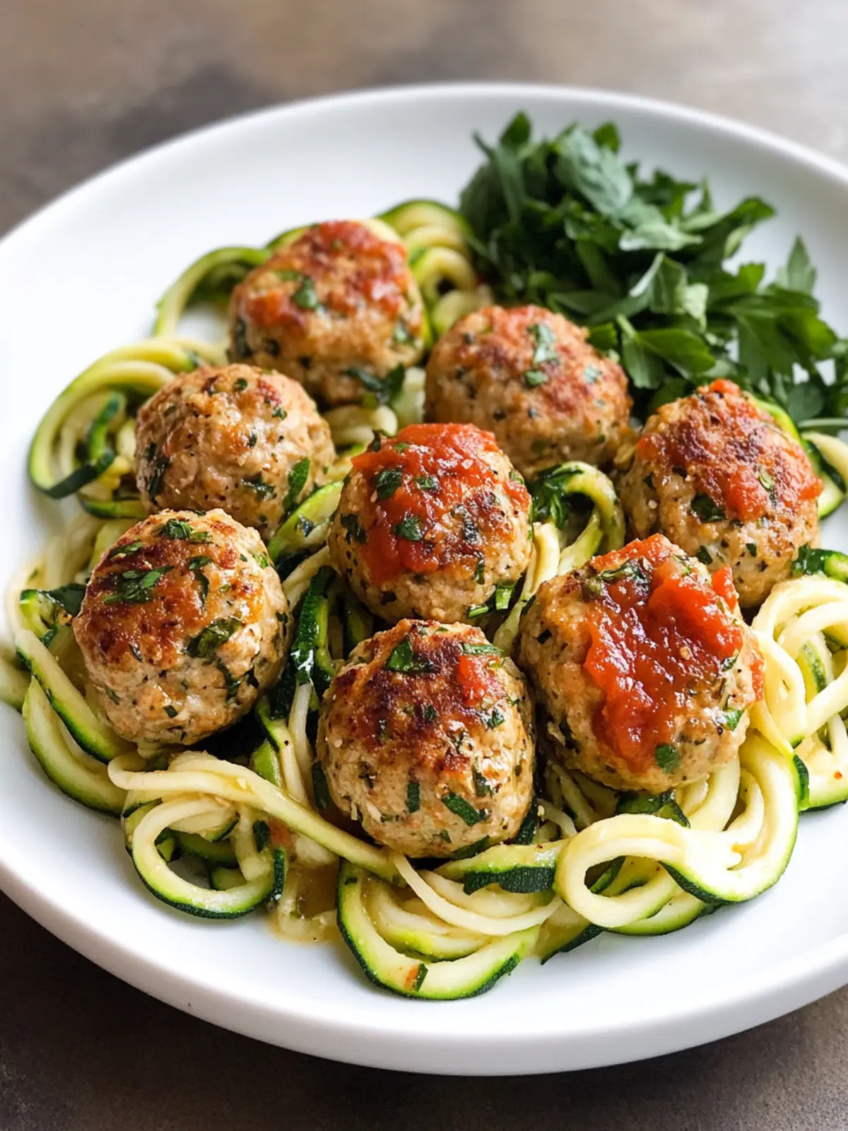 cardiac diet Turkey-Chicken Meatballs with Zucchini Noodles