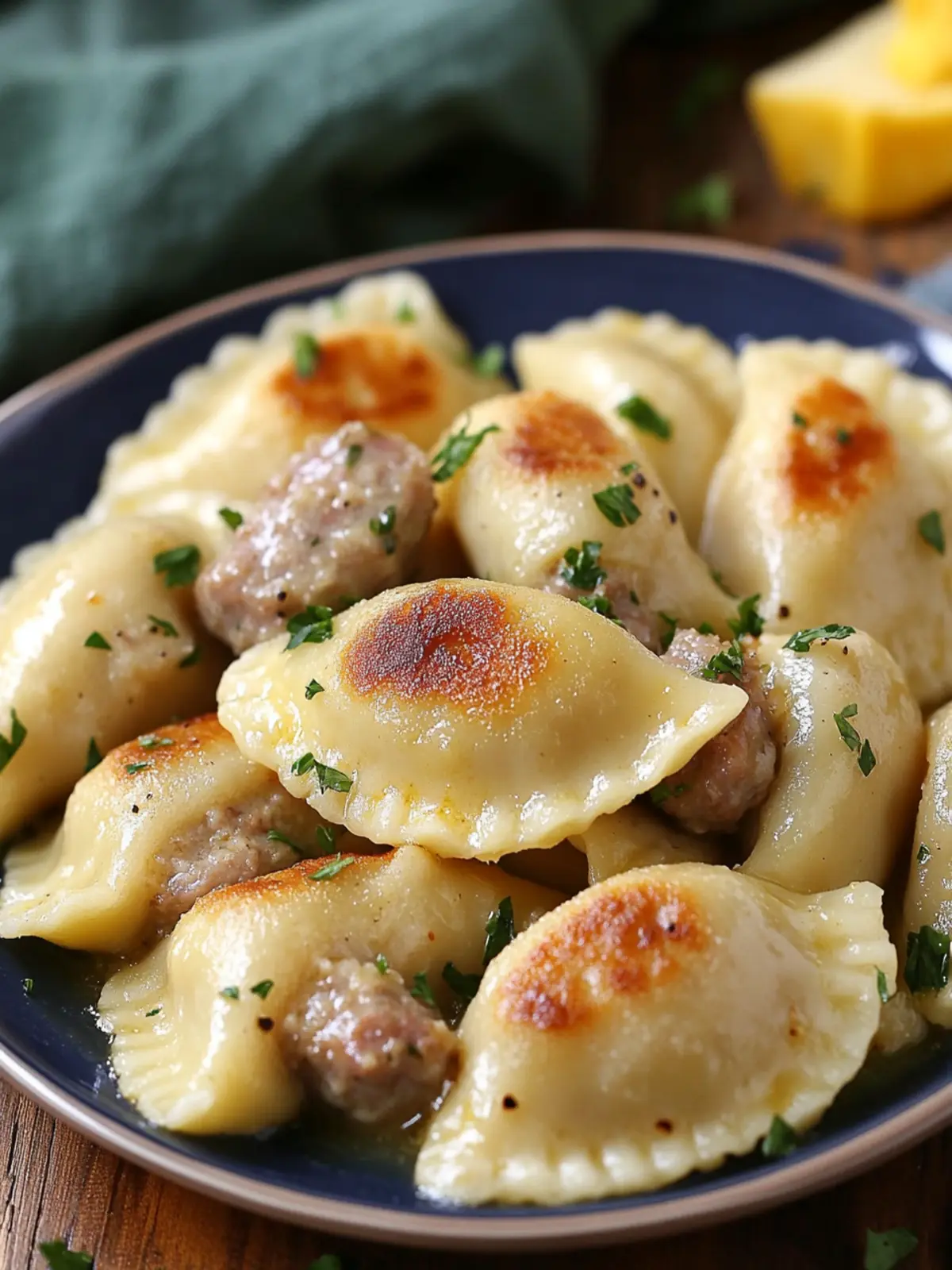 4-Ingredient Slow Cooker Sausage and Pierogies