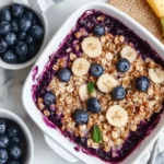 Heart Healthy Oatmeal Blueberry Casserole with Bananas