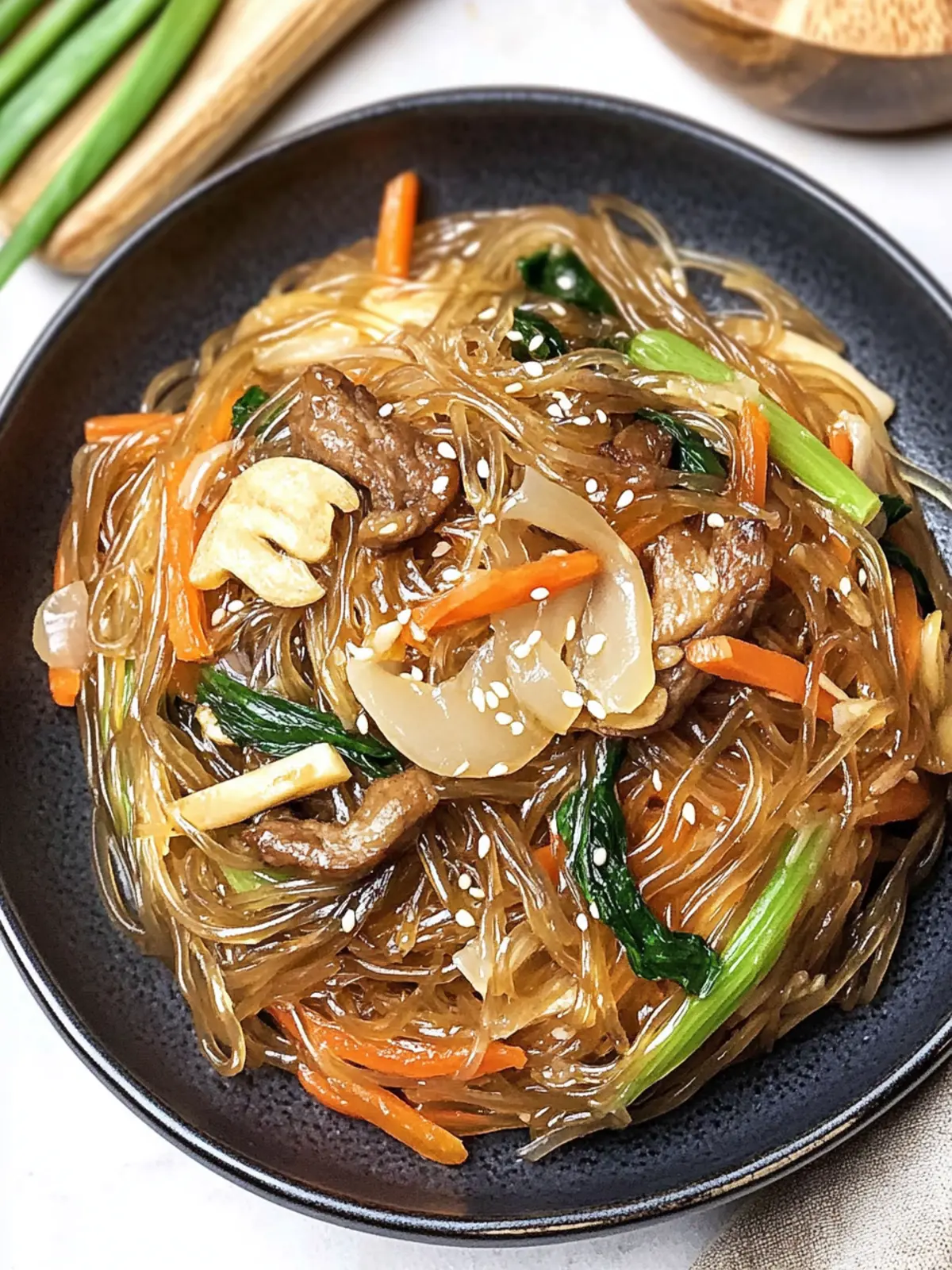 Japchae (Korean Glass Noodle Stir Fry)