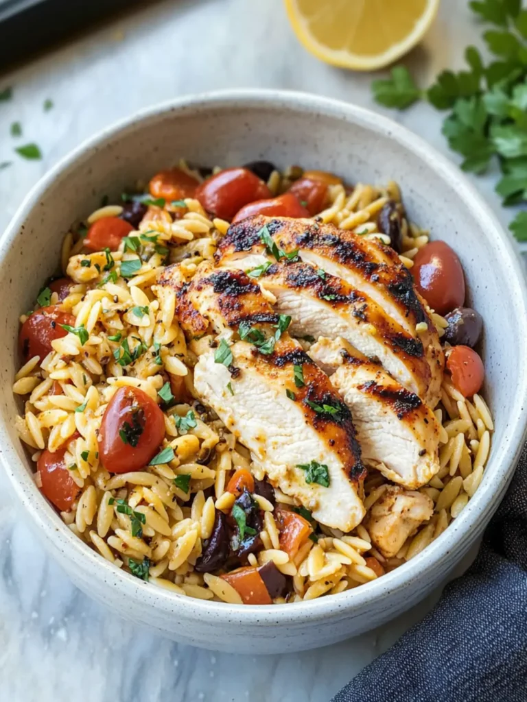 Mediterranean Chicken Recipe with Orzo