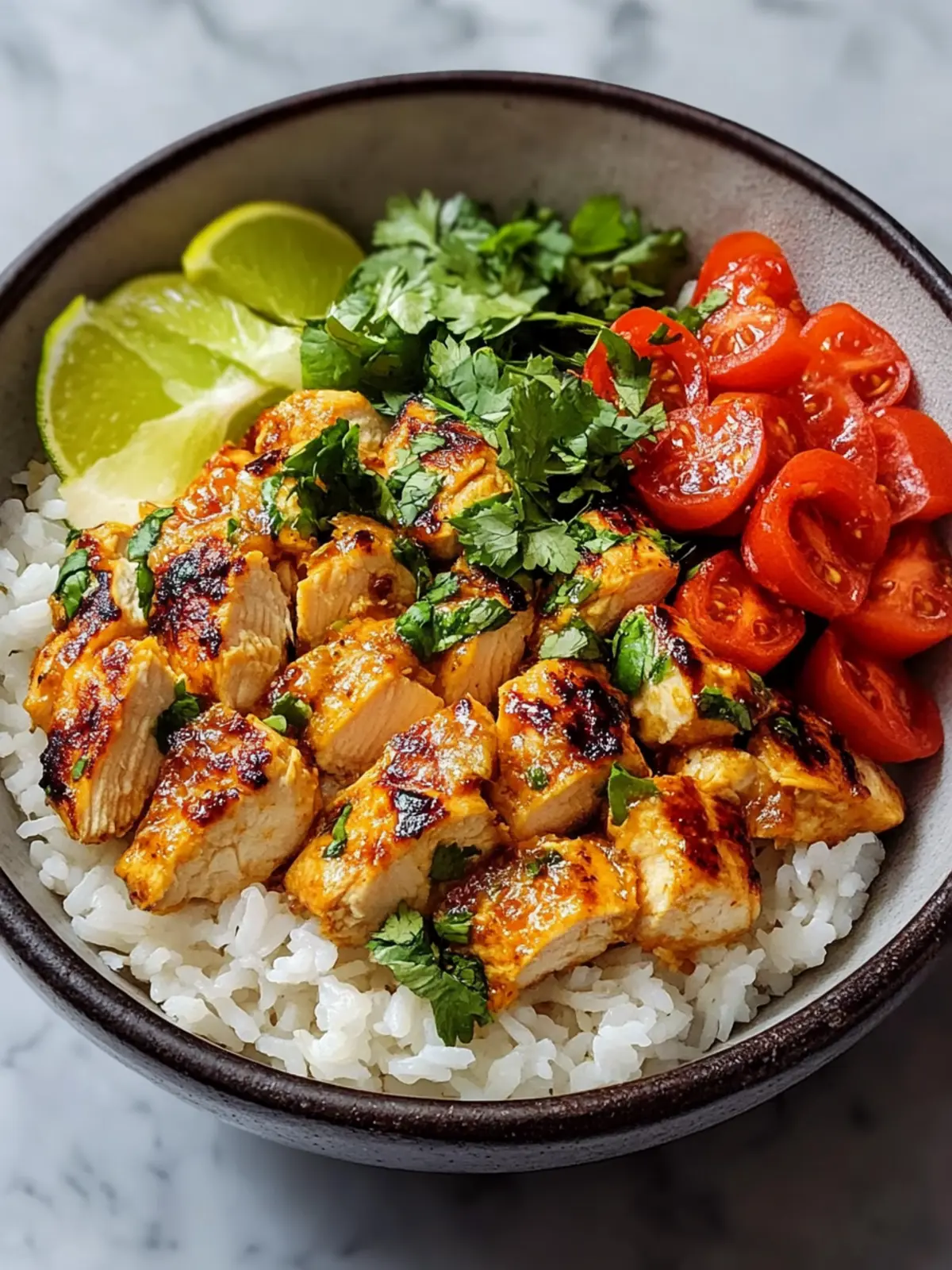 High Protein Coconut Chicken Rice Bowl