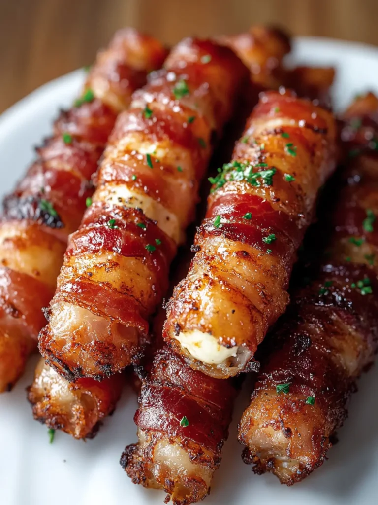 Crispy Bacon-Wrapped Mozzarella Sticks