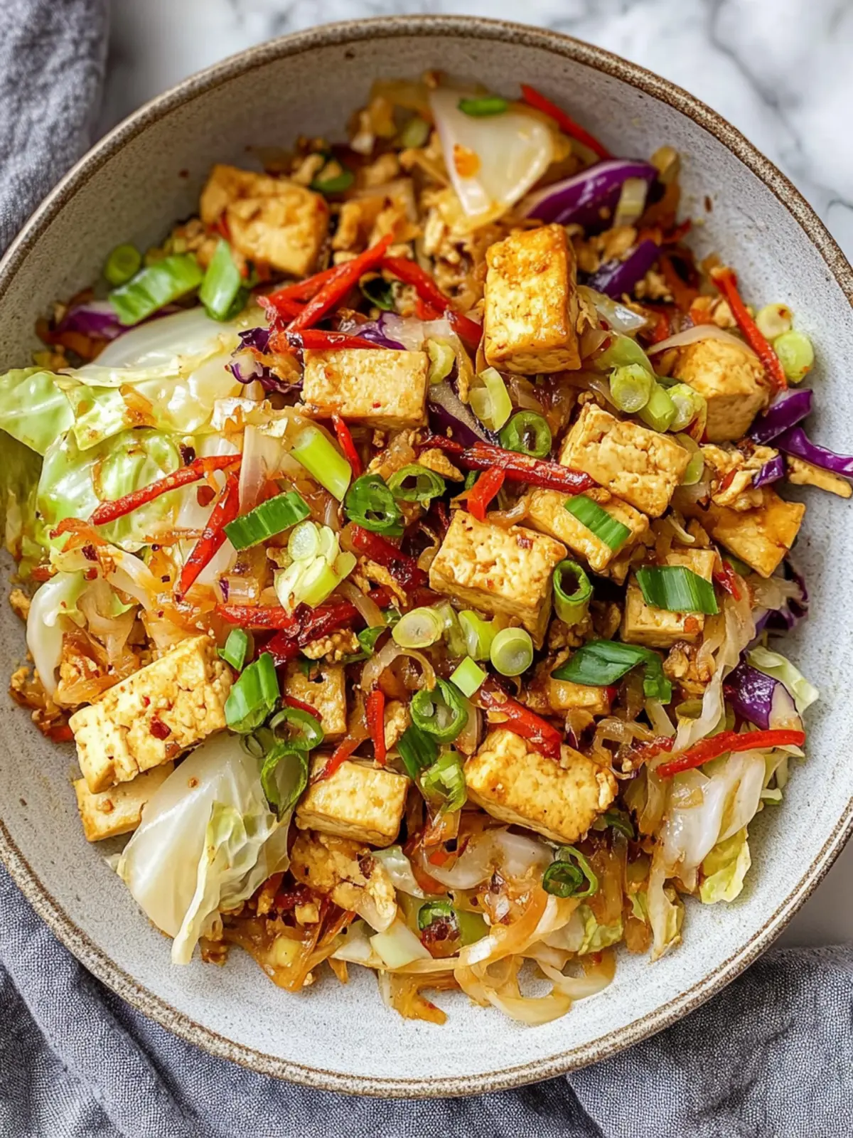 Tofu Cabbage Stir Fry