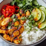 High Protein Coconut Chicken Rice Bowl