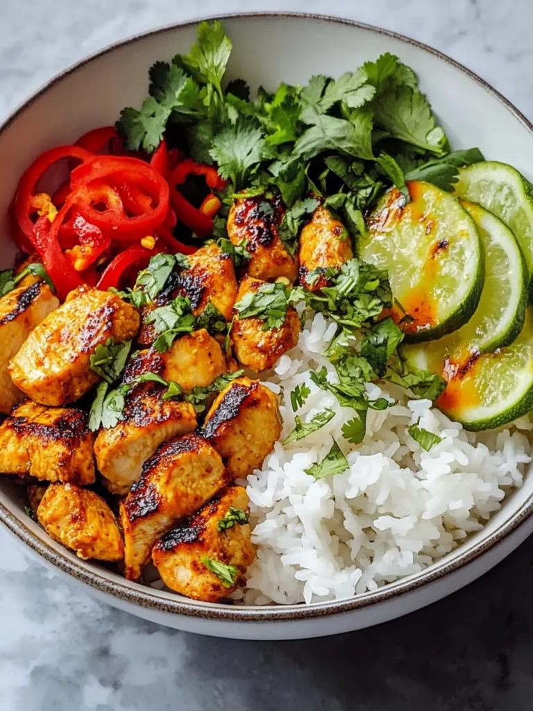High Protein Coconut Chicken Rice Bowl