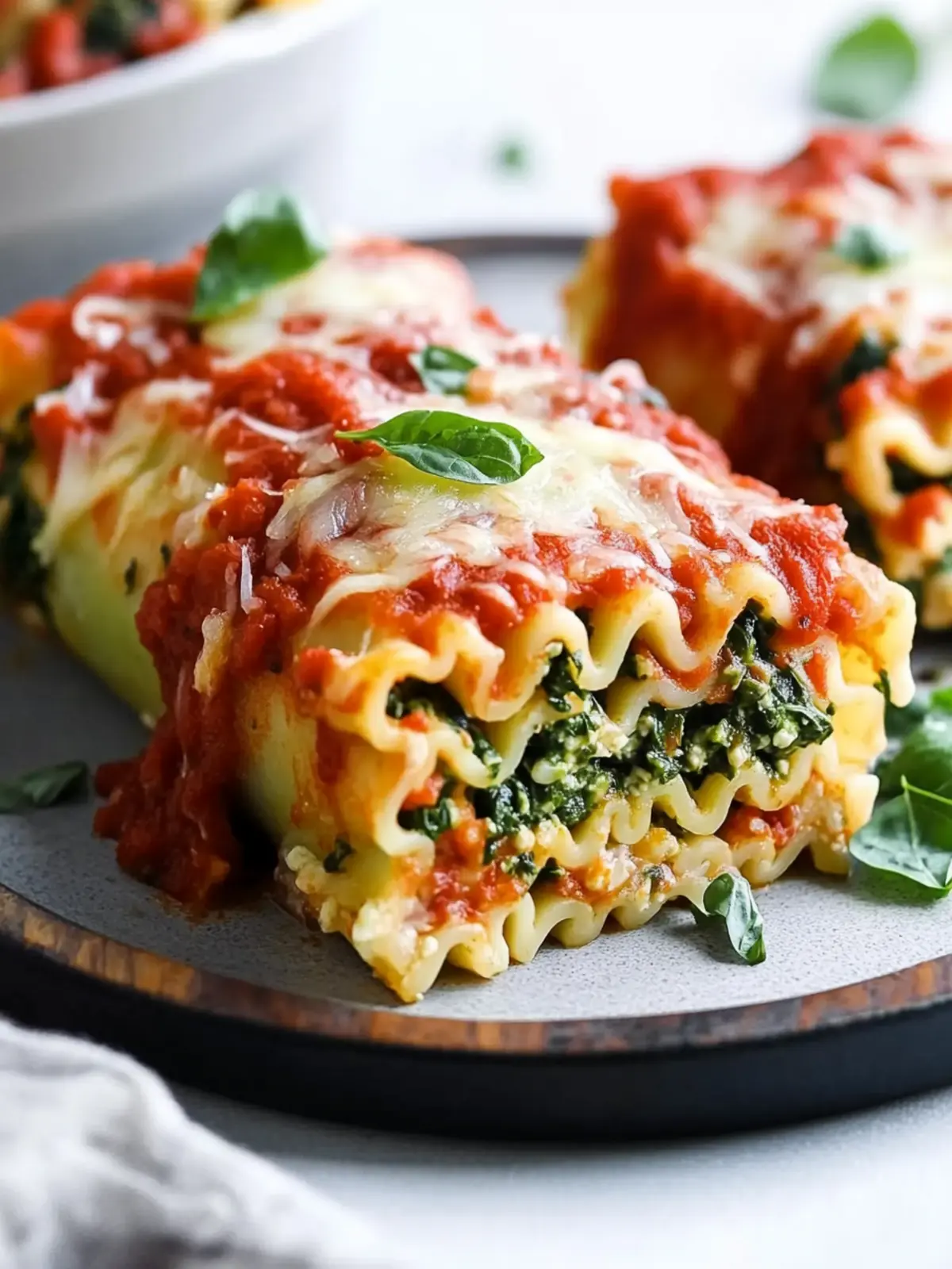 Spinach Lasagna Roll Ups