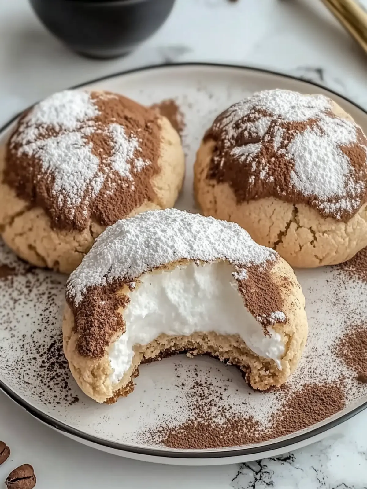 Tiramisu Crinkle Cookies