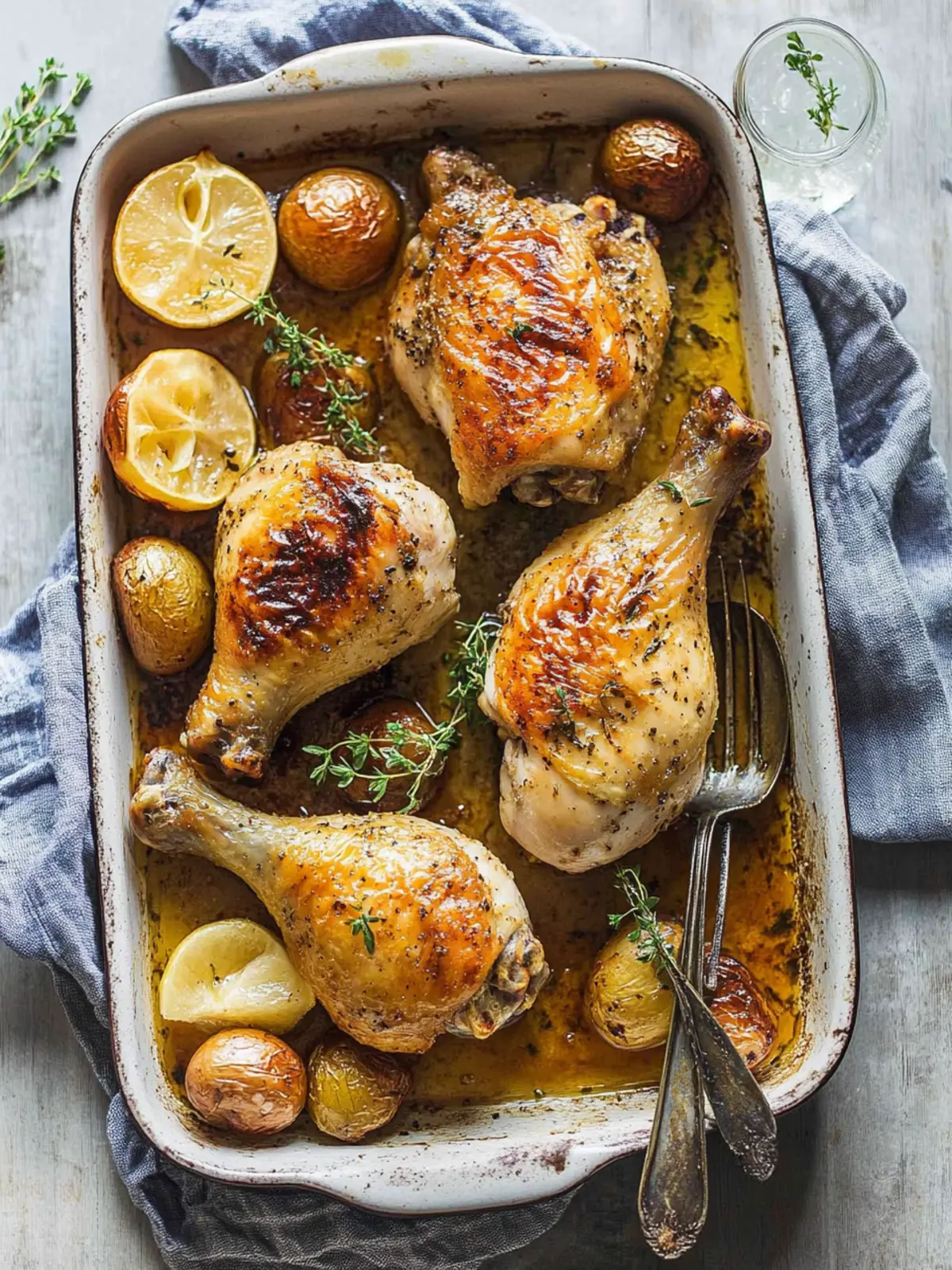 Summer Dinner Baked Chicken Leg Quarters