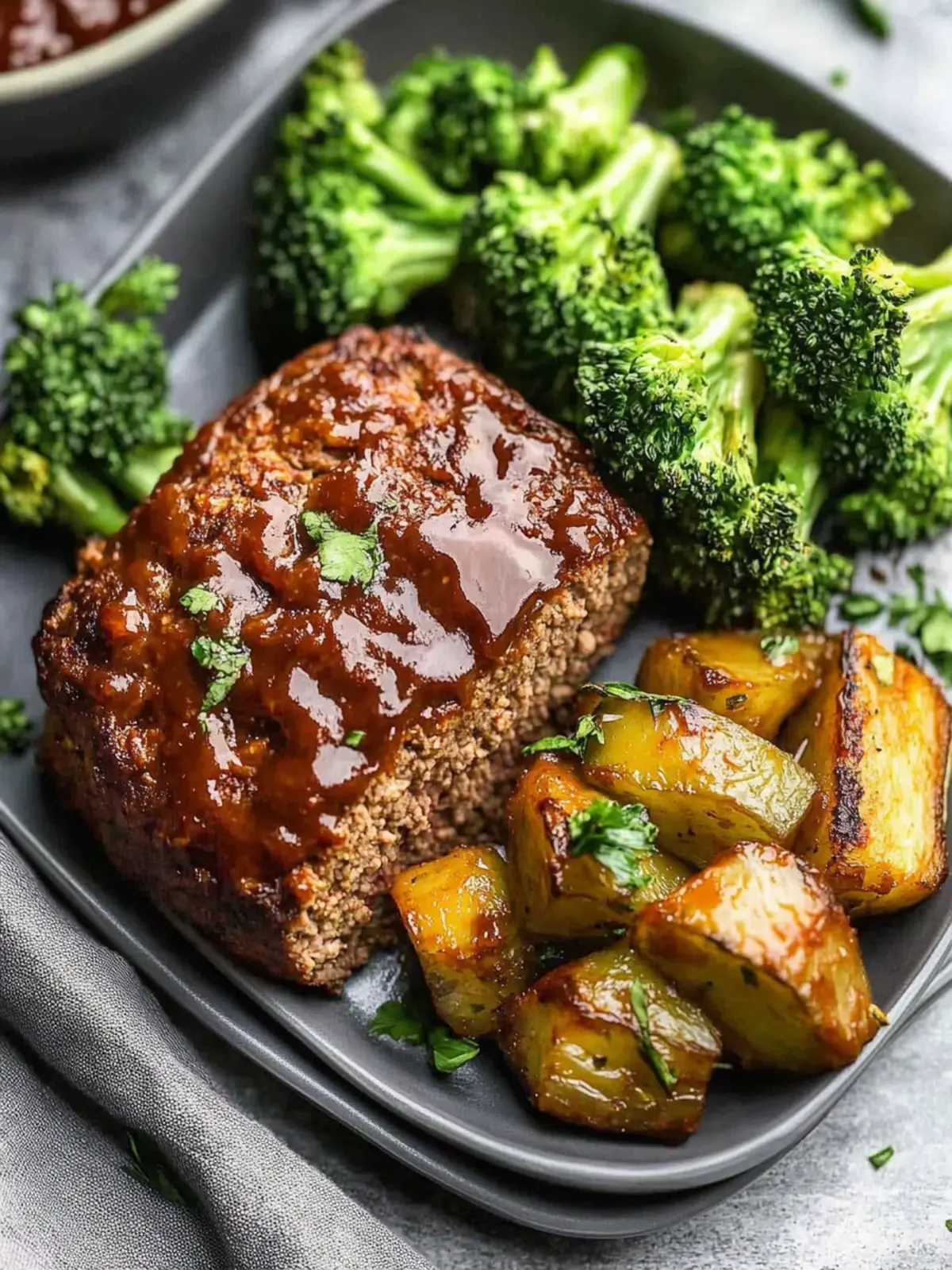 Easy Newlywed Recipes for Two Sheet Pan BBQ Meatloaf Dinner by Budget Bytes
