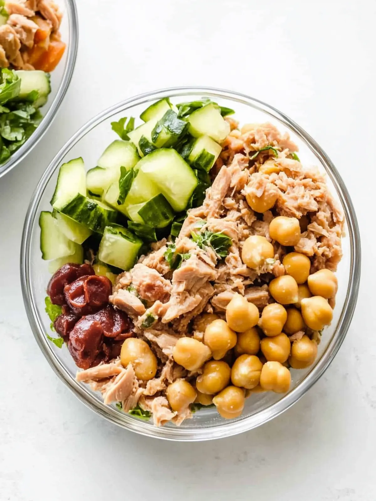 High Protein Tuna Chickpea Meal Prep Lunch Bowls
