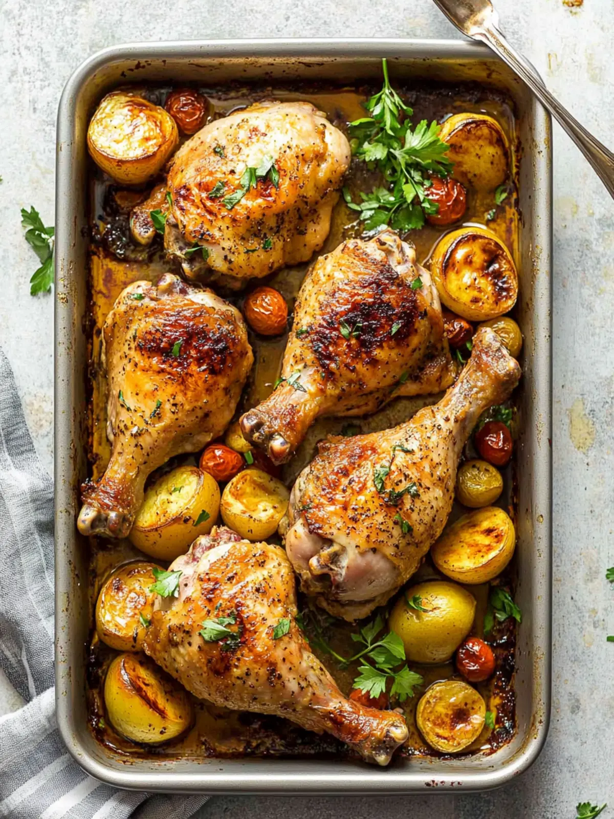 Summer Dinner Baked Chicken Leg Quarters