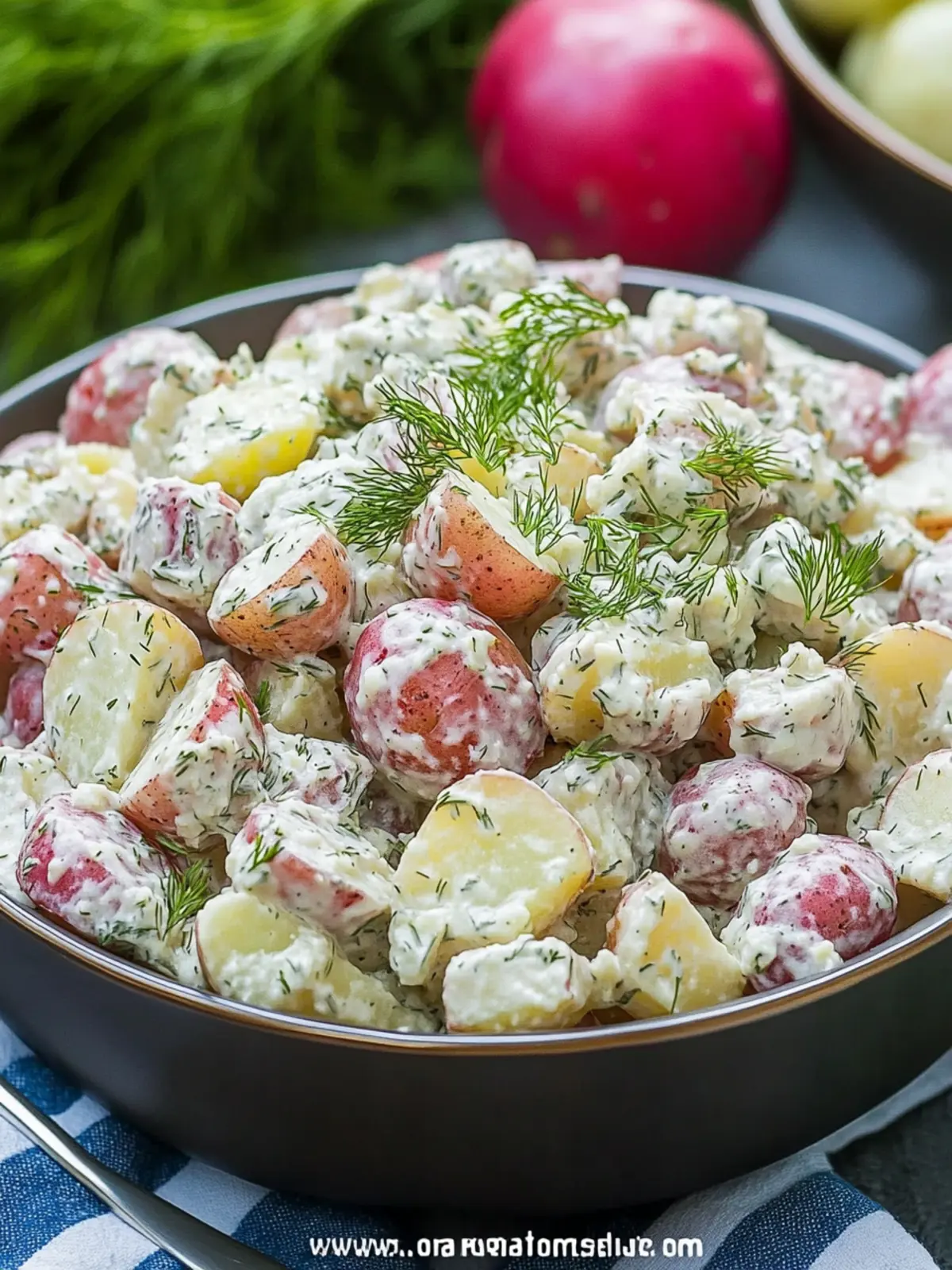 4th of July Creamy Red Potato Salad with Dill