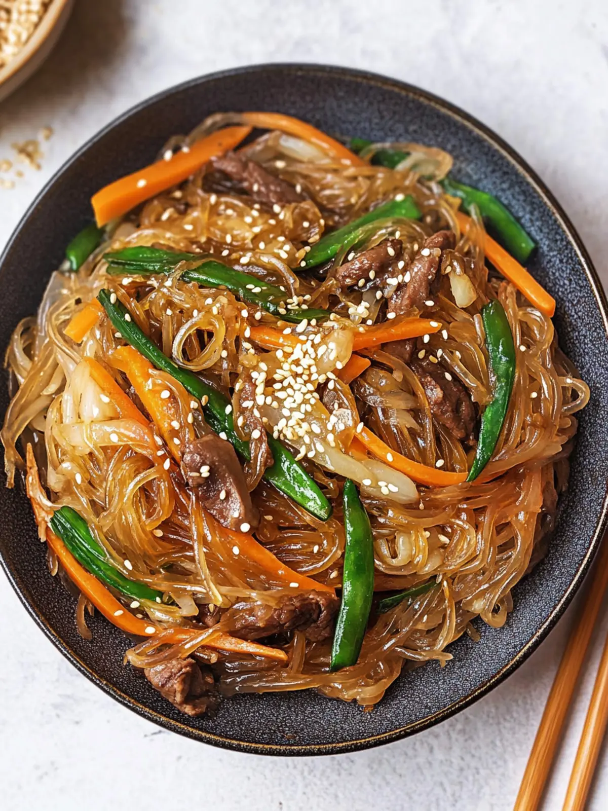 Japchae (Korean Glass Noodle Stir Fry)