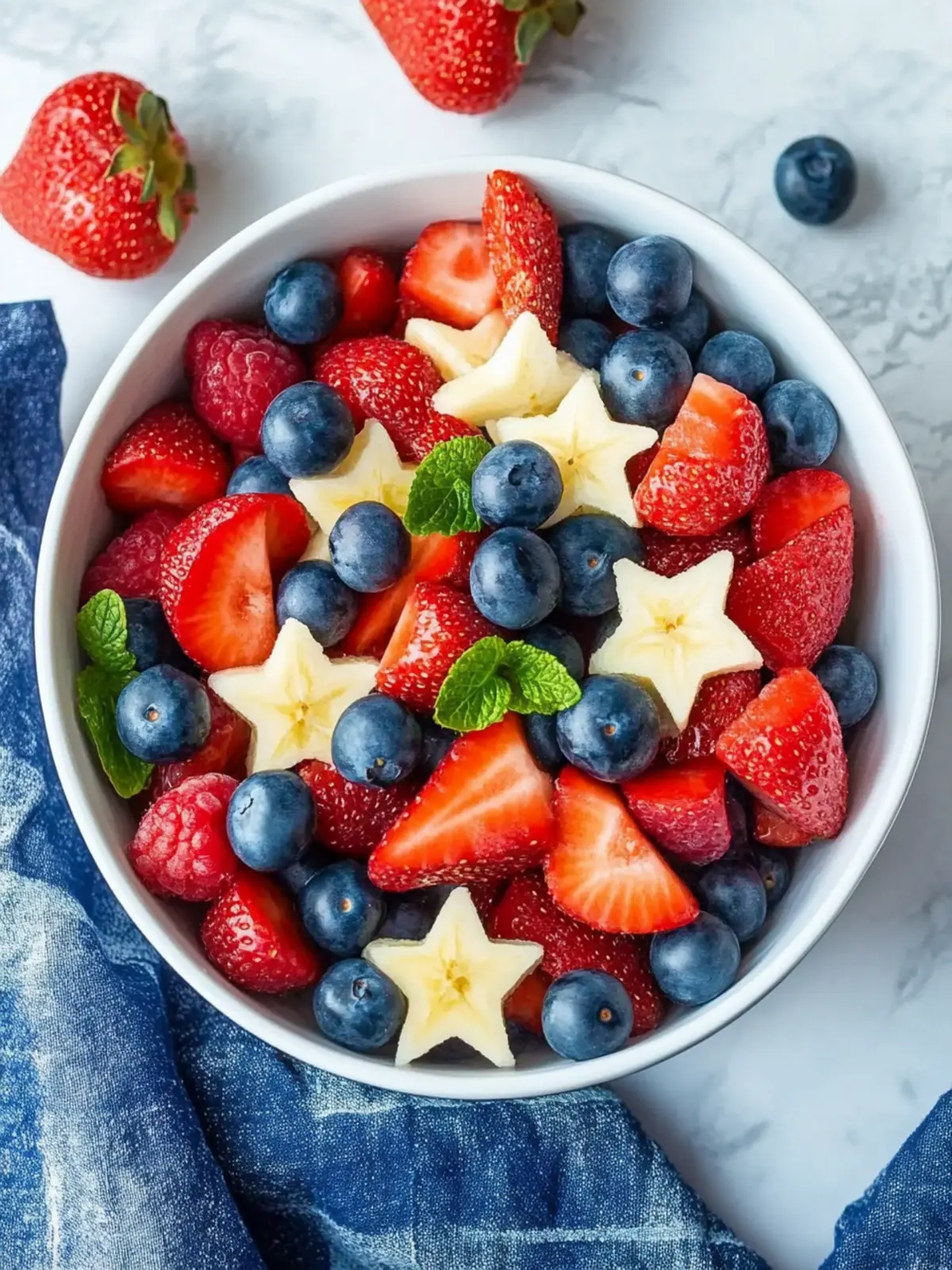 4th of July Red White and Blue Fruit Salad