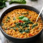 Diabetics Dinner Lentil and Spinach Curry