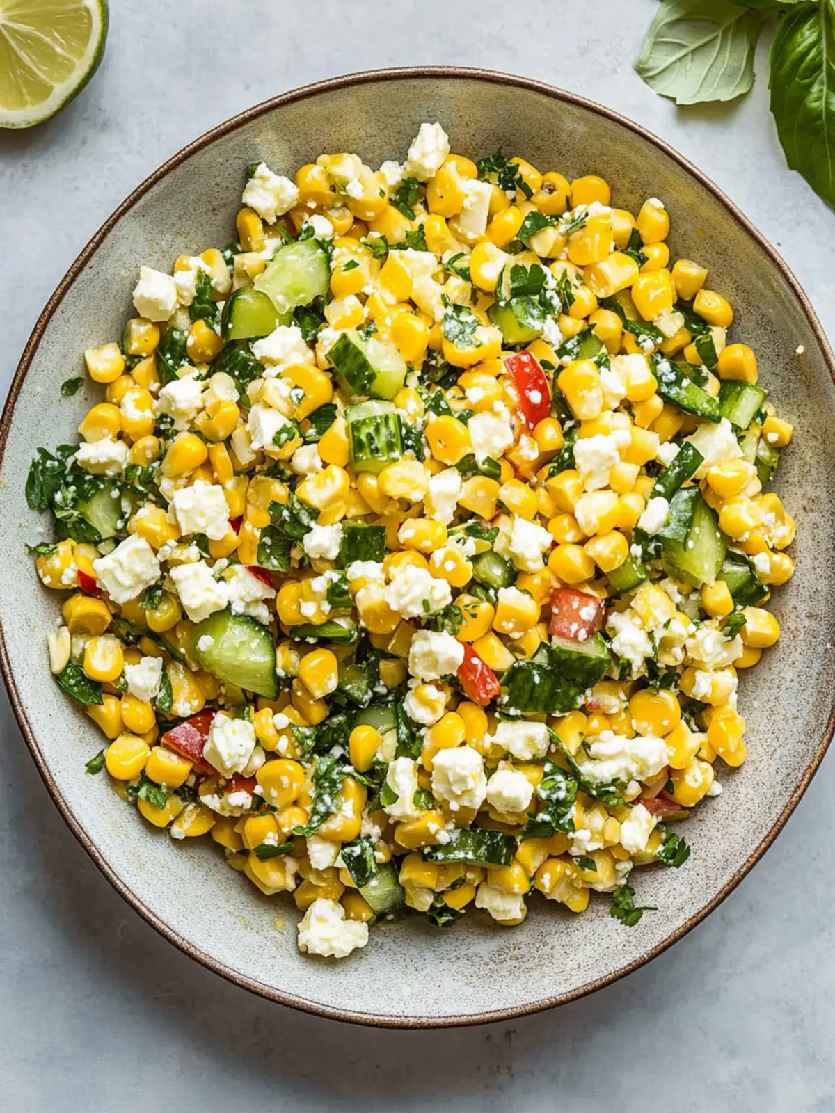 4th of July Sweet Corn Feta Salad