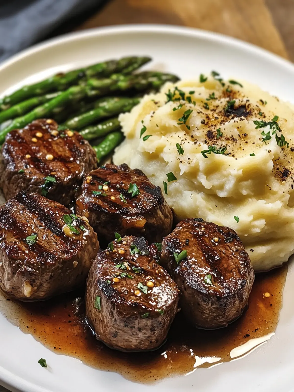 Garlic Parmesan Steak Bites with Mashed Potatoes