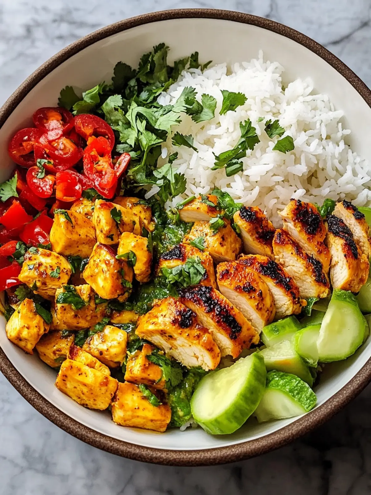 High Protein Coconut Chicken Rice Bowl