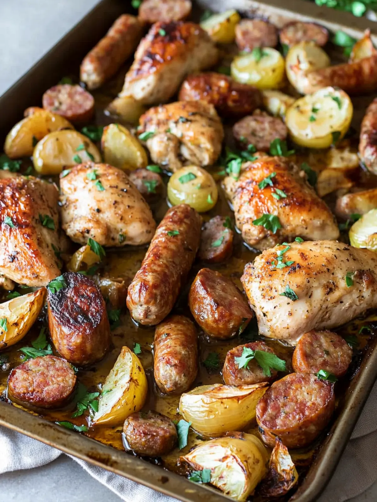 Sheet Pan Chicken and Sausage Bake